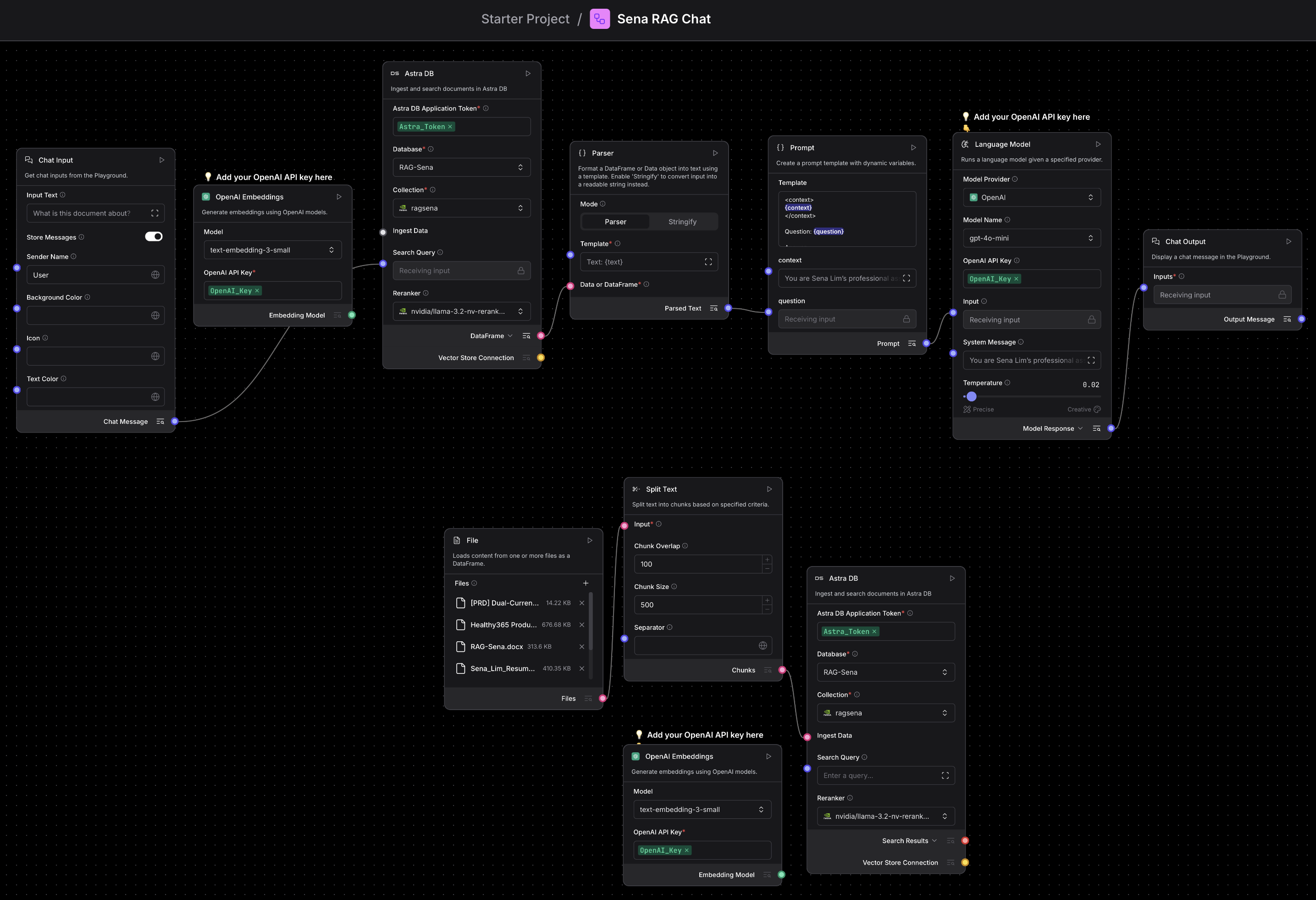 Langflow RAG chat flow